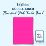Royal Brites Fluorescent Pink Poster Board, 22" x 28"-071064233055-LR-327074-2-LR eShop