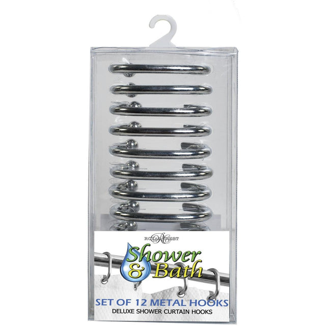 Royal Crest C-Shape Shower Curtain Rings - Metal, 12 count-748209011303-LR-320011-1-LR eShop