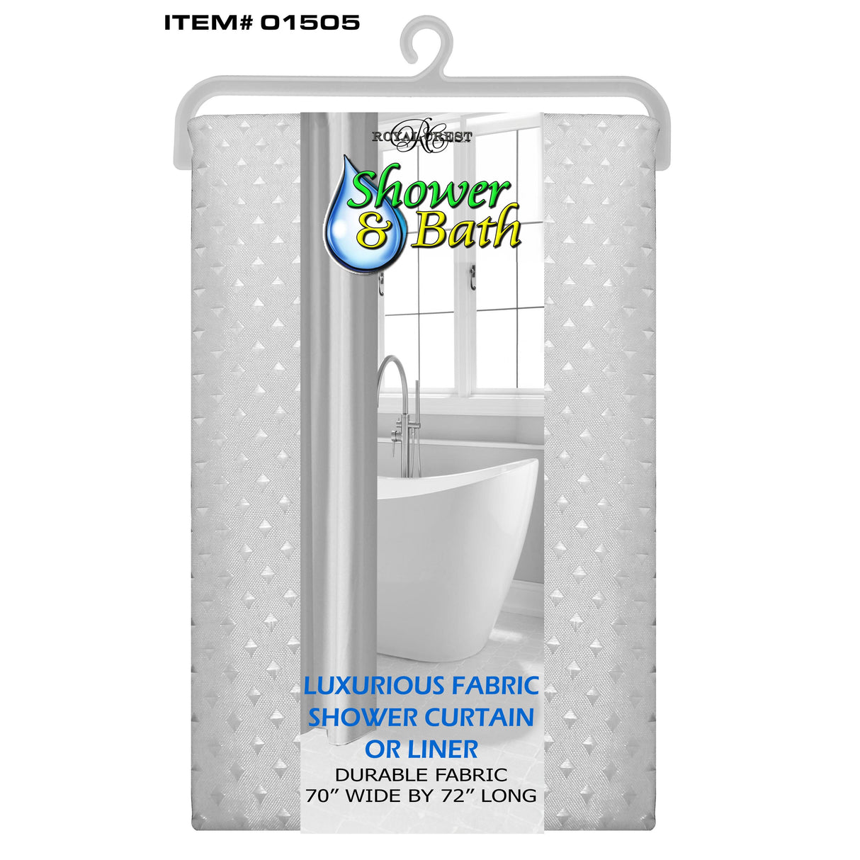 Royal Crest Deluxe Shower Curtain - White-748209015059-LR-320009-1-LR eShop