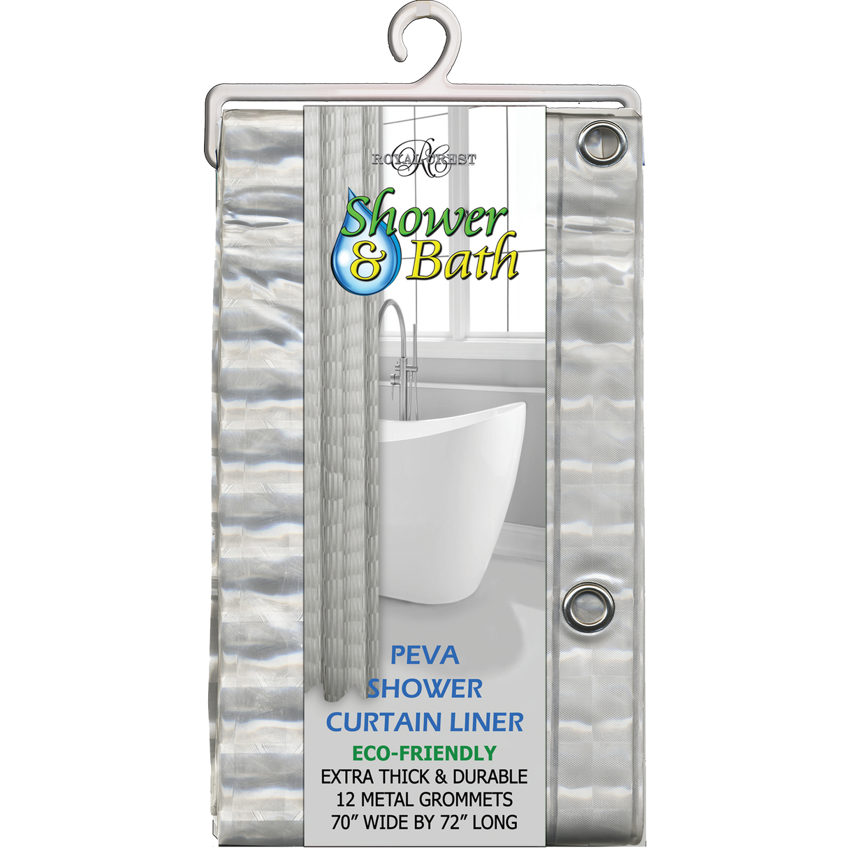 Royal Crest Peva 3D Shower Curtain Liner - Clear-748209093088-LR-319389-1-LR eShop