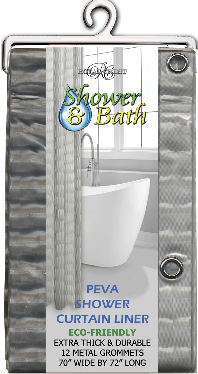 Royal Crest Peva 3D Shower Curtain Liner - Smoke-748209093095-LR-324867-1-LR eShop
