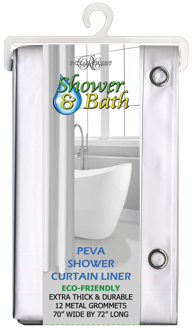 Royal Crest Peva 3D Shower Curtain Liner - White-748209096102-LR-320007-1-LR eShop