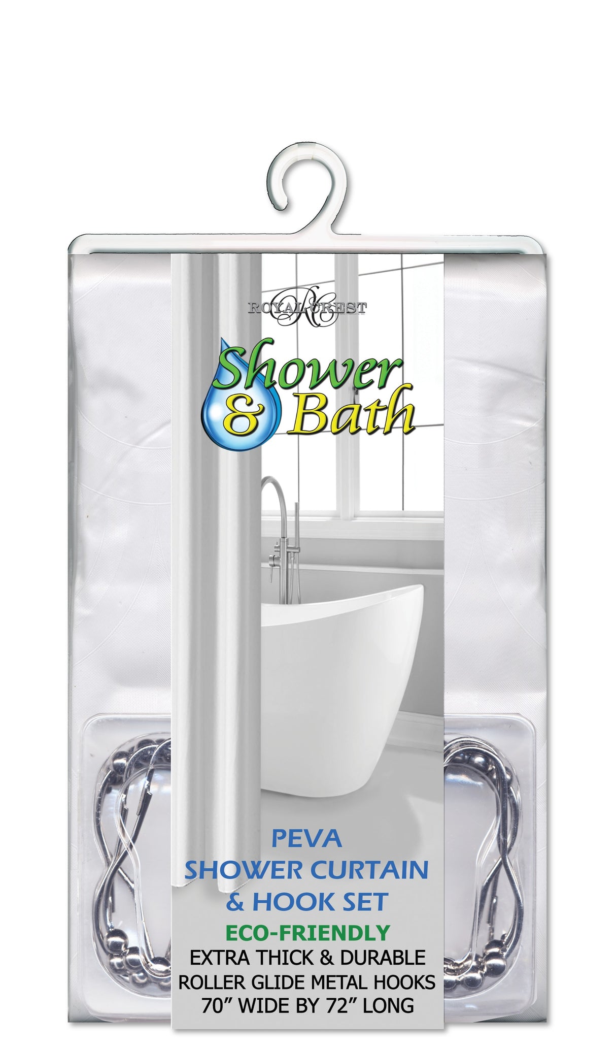 Royal Crest Shower Curtain & Hook Set - Assorted Prints-748209178136-LR-352473-1-LR eShop