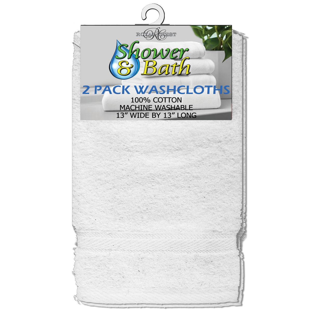 Royal Crest Wash Cloths - White, 2 count-748209686228-LR-319390-1-LR eShop