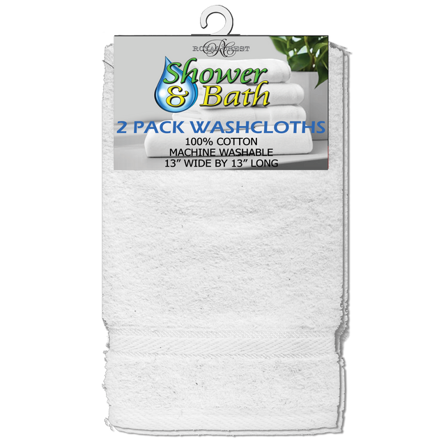 Royal Crest Wash Cloths - White, 2 count-748209686228-LR-319390-1-LR eShop