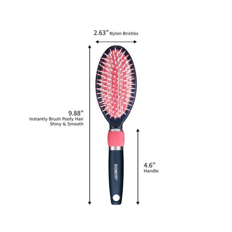 Conair Quick Smooth De-Poof Shine Cushion Hair Brush, 1.0ct