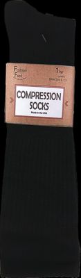Russell Fashion Foot Men's Moderate Compression Crew Sock - Black, 1 pair-032742864046-LR-353688-1-LR eShop