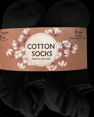 Russell Fashion Foot Women's Cotton Low Cut Tab Sock - Black, 6 pairs-032742861854-LR-353675-1-LR eShop