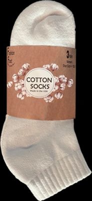 Russell Fashion Foot Women's Cotton Quarter Length Sock - White, 3 pairs-032742863193-LR-353682-1-LR eShop