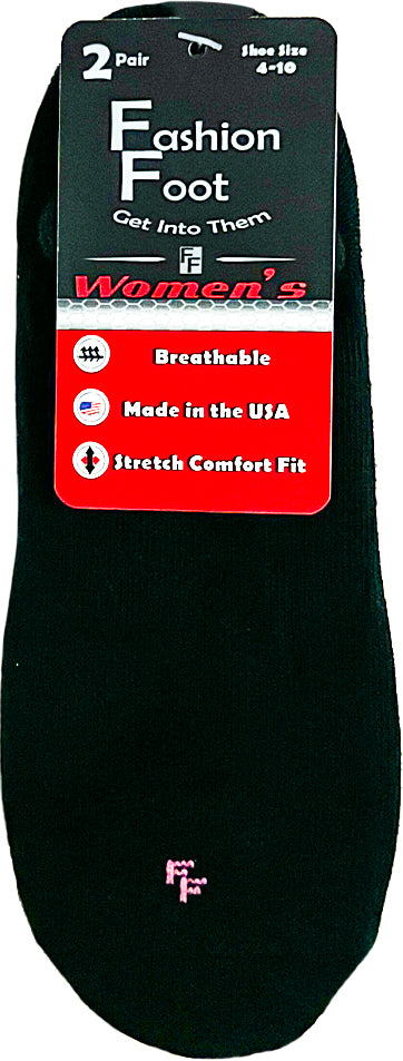 Russell Fashion Foot Women's No Show Liner Socks - Black, 2 pairs-032742864015-LR-353685-1-LR eShop