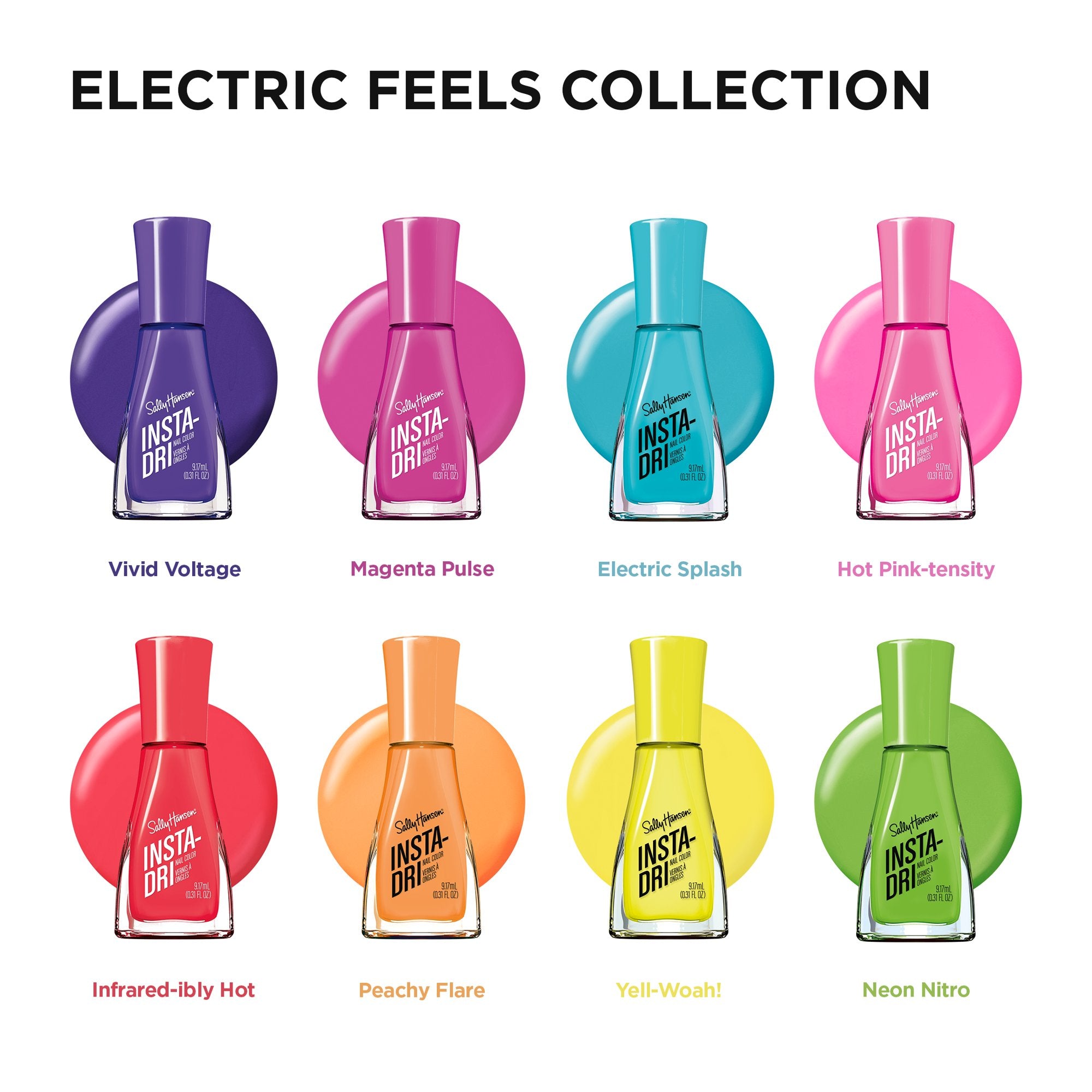 Sally Hansen Insta-Dri Nail Polish, Electric Feels Collection