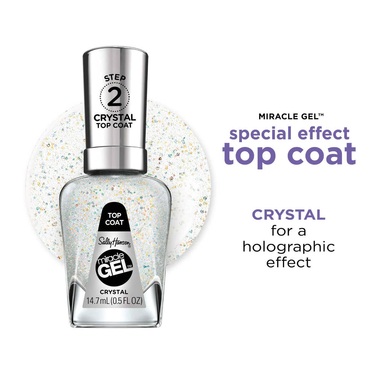Sally Hansen Miracle Gel Nail Polish, Special Effects Top Coats - 105 Crystal Top Coat-3616303914714-LR-345502-4-LR eShop