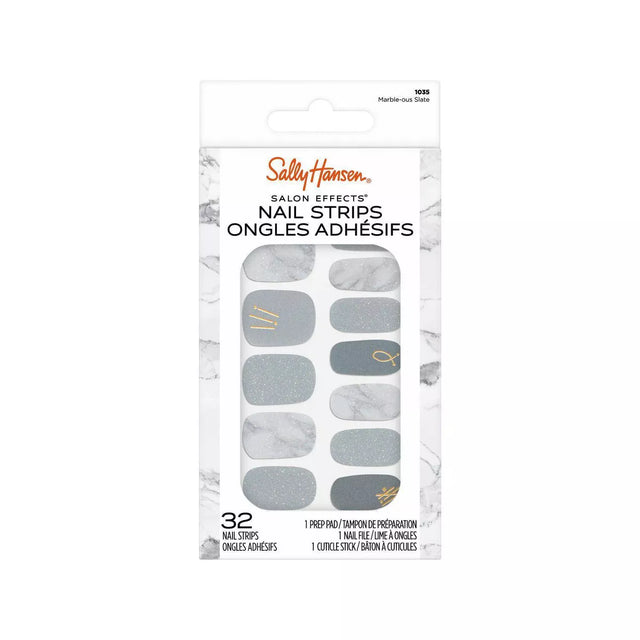 Sally Hansen Salon Effects Nail Strips Nail Polish - Marble-ous Slate, 32 count-3616305712622-LR-356212-1-LR eShop