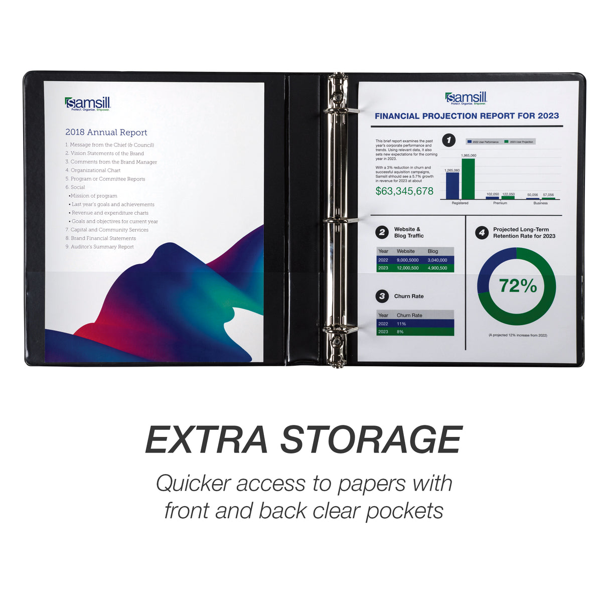 samsill Durable View Binder - Assorted Colors, 1"-050362264381-LR-348692-5-LR eShop