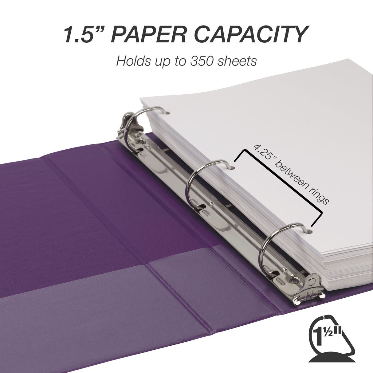 samsill Durable View Binder - Assorted Fashion Colors, 1.5"-050362364593-LR-348695-2-LR eShop