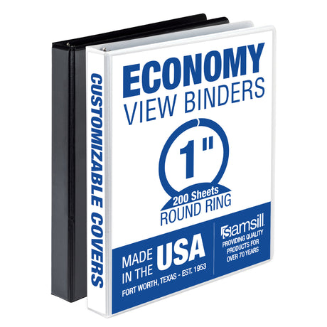 samsill Economy View Binder - Assorted Black & White, 1"-050362185396-LR-272615-2-LR eShop