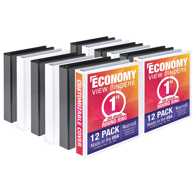 samsill Economy View Binder - Assorted Black & White, 1.5"-050362185594-LR-272616-1-LR eShop