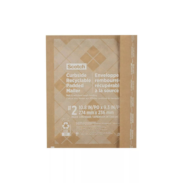 Scotch Curbside Recyclable Mailer Size 2 - Tan, 10.8" x 9.3"-068060462770-LR-349398-1-LR eShop