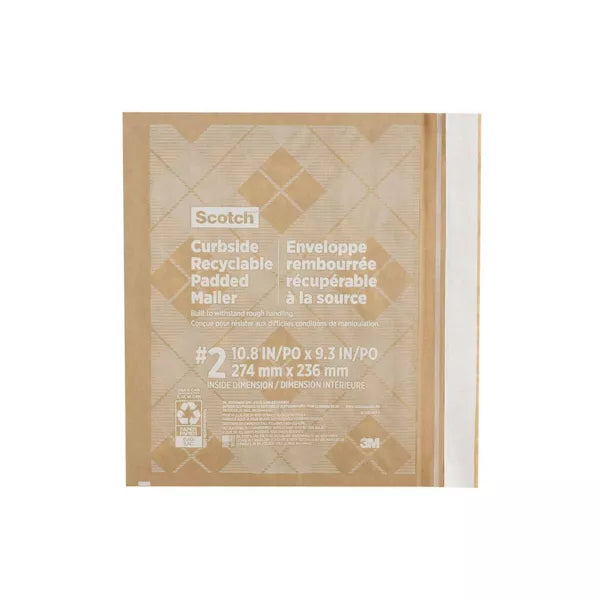 Scotch Curbside Recyclable Mailer Size 2 - Tan, 10.8" x 9.3"-068060462770-LR-349398-4-LR eShop