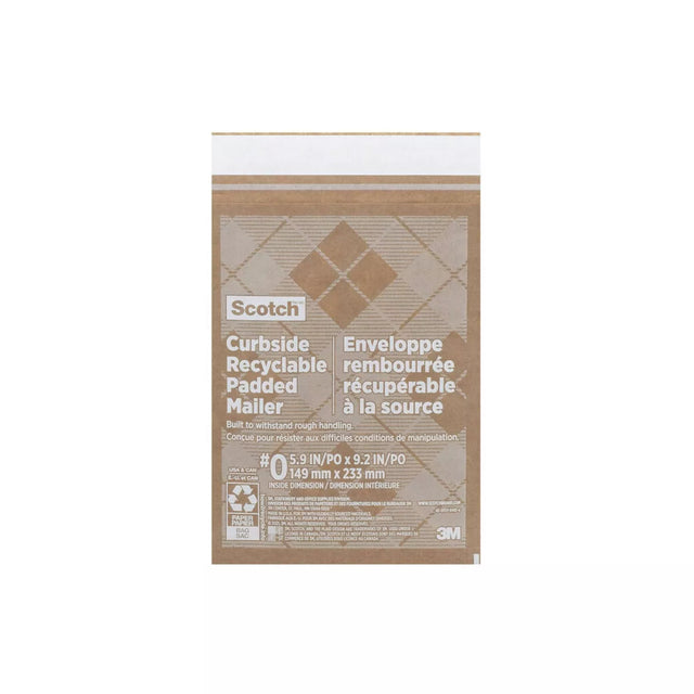 Scotch Curbside Recyclable Mailer, Tan - Size 0, 5.9" x 9.2"-068060462435-LR-349397-1-LR eShop