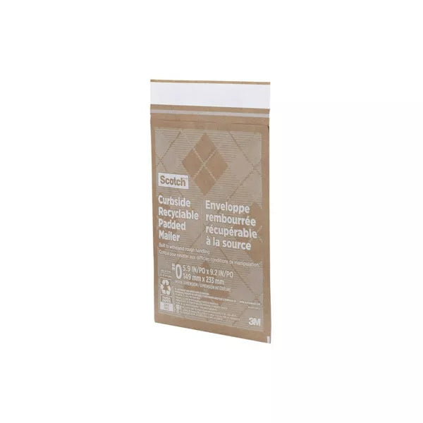 Scotch Curbside Recyclable Mailer, Tan - Size 0, 5.9" x 9.2"-068060462435-LR-349397-2-LR eShop