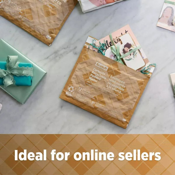 Scotch Curbside Recyclable Mailer, Tan - Size 5, 10.8" x 14.8"-068060462442-LR-349399-10-LR eShop