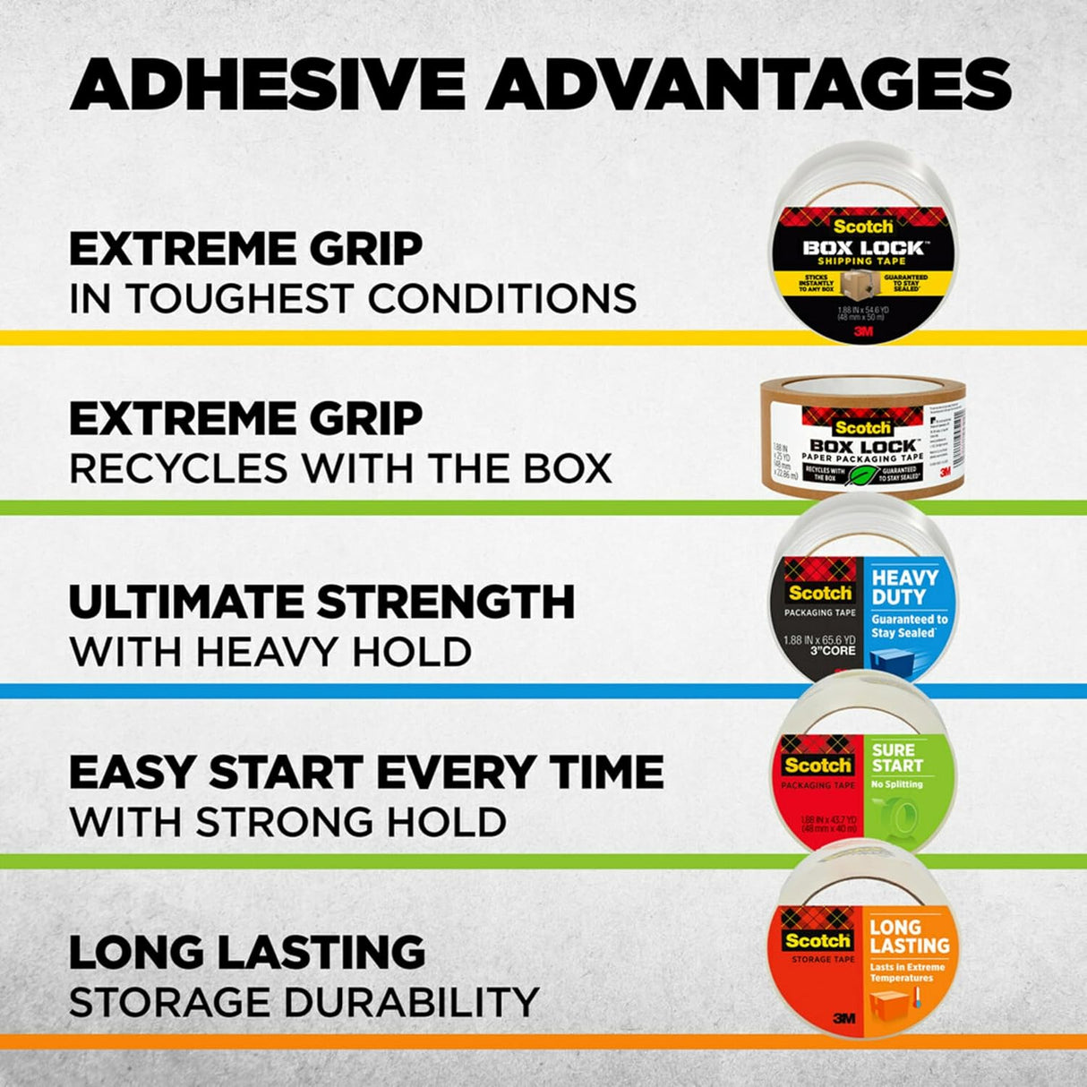 Scotch Long Lasting Packaging Tape Designed to Stay Sealed in Weather Extremes - Clear, 2" x 55 yds-051131645967-LR-179620-11-LR eShop