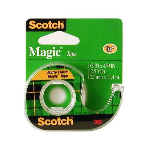 Scotch Magic Tape in Handheld Dispenser, 1/2" X 450", 1" Core, Clear-021200010224-LR-32177-1-LR eShop