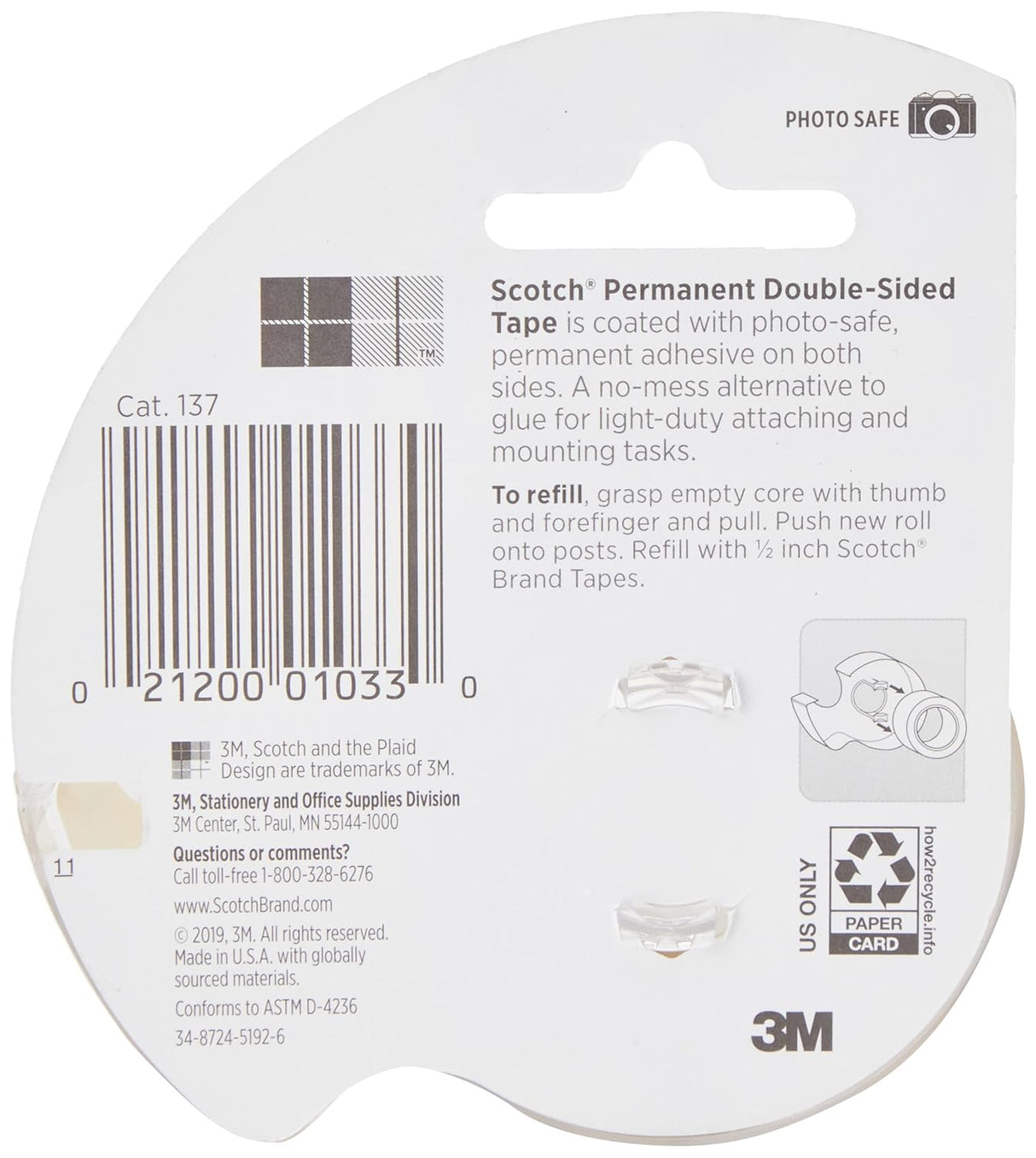 Scotch Permanent Double-Sided Tape - Clear, 0.5" x 0.5"-212000103302-LR-359715-5-LR eShop