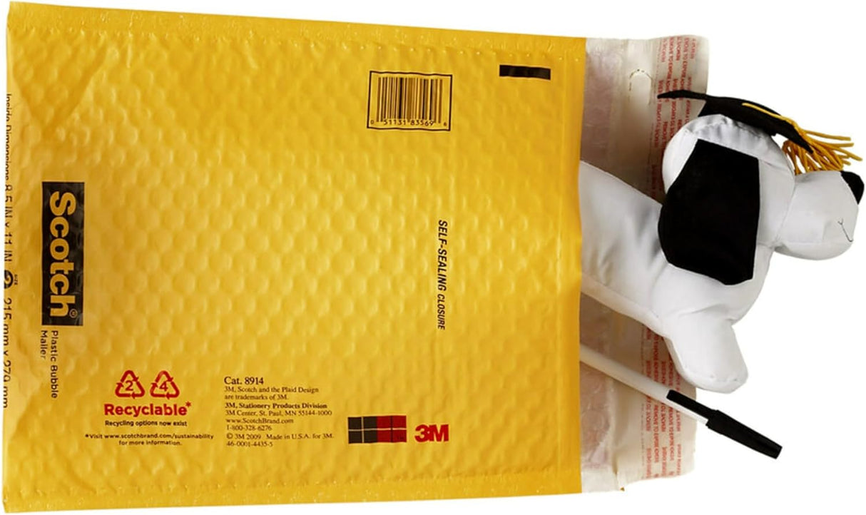Scotch Plastic Bubble Mailer, 4 count Yellow - Size 5, 10.5" x 15.25"-051131863019-LR-357360-2-LR eShop