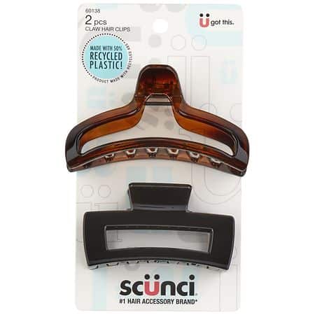 scünci All Day Hold Medium Claw Clips - Brown and Black, 2 count-043194601387-LR-351232-1-LR eShop