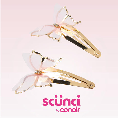 scünci Butterfly Snap Hair Clips - Pink & Gold, 2 count-043194254187-LR-364222-2-LR eShop