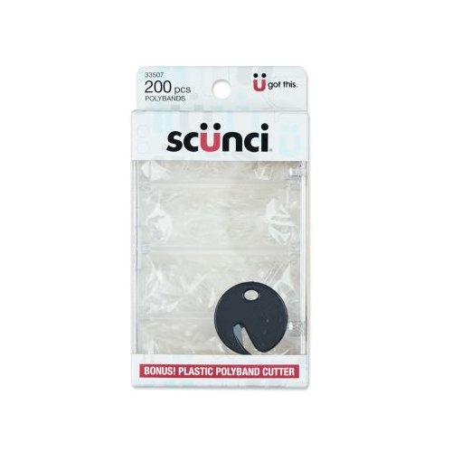 Scunci Clear Mini Poly Bands with Bonus Plastic Polyband Cutter, 200 CT-043194335077-LR-335061-1-LR eShop