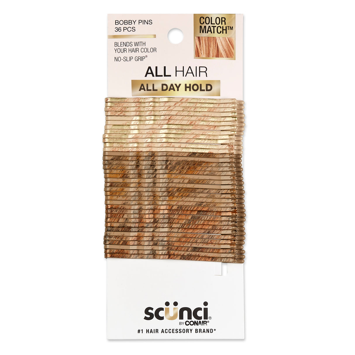 Scünci Color Match Curved Bobby Pins Blonde, 36 CT-043194396801-LR-274567-2-LR eShop