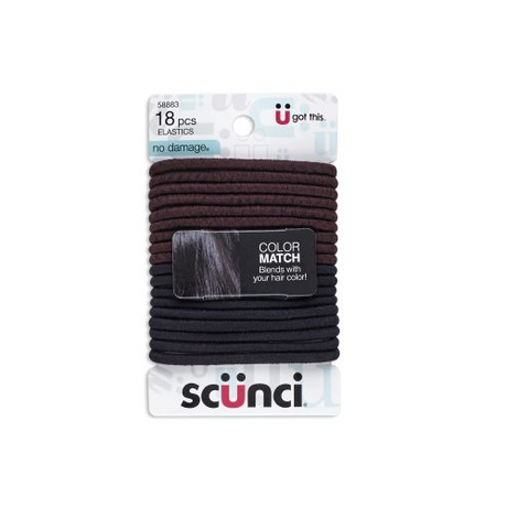 Scünci Color Match No Damage 4mm Elastics Black, 18 CT-043194588831-LR-201307-1-LR eShop