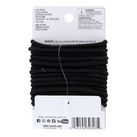 scünci Color Match No-Damage Comfy Hold Hair Elastics - Black, 16 count-043194397075-LR-274401-2-LR eShop