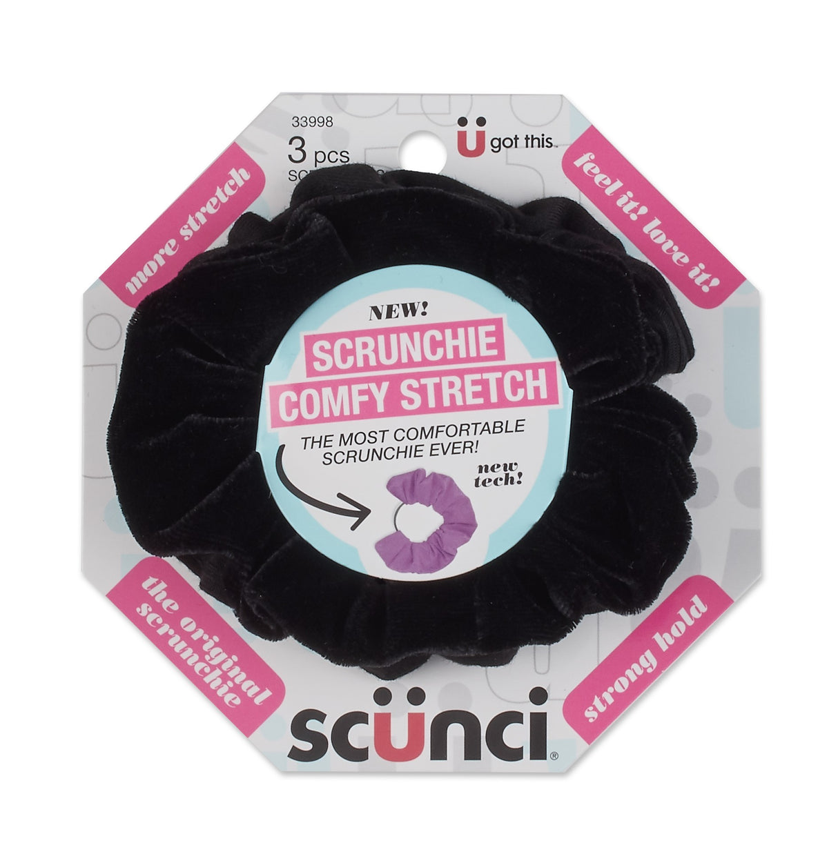 scünci Comfy Core Scrunchies - Black, 3 count-043194339983-LR-335067-1-LR eShop