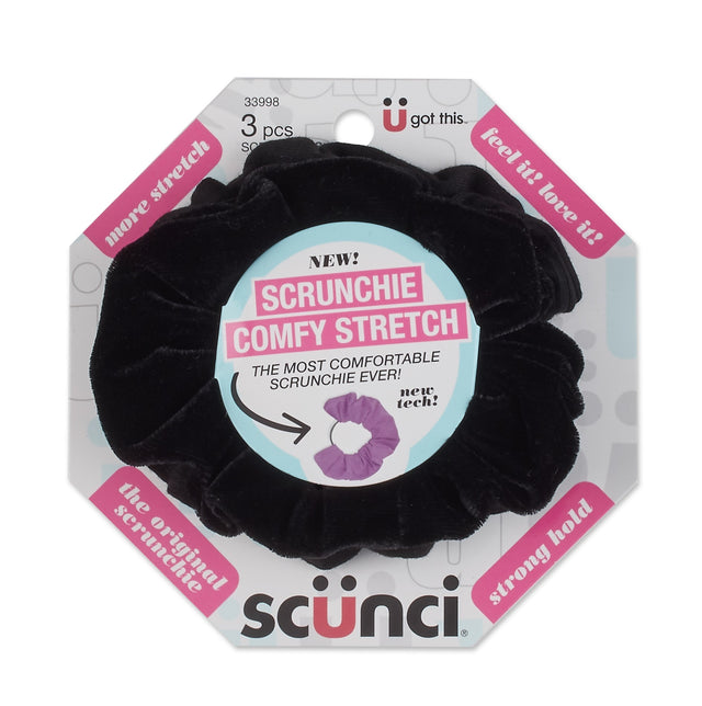 scünci Comfy Core Scrunchies - Black, 3 count-043194339983-LR-335067-1-LR eShop