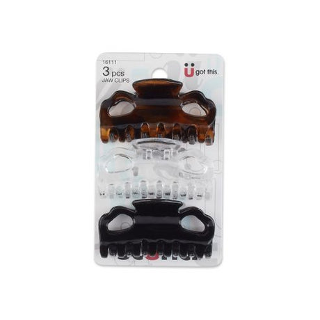 Scünci Effortless Beauty 6cm 2-Loop Jaw Clips Assorted Colors, 3 CT-043194161119-LR-145692-1-LR eShop