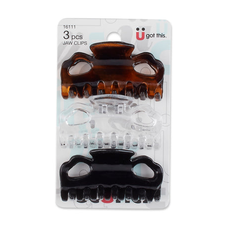 Scünci Effortless Beauty 6cm 2-Loop Jaw Clips Assorted Colors, 3 CT-043194161119-LR-145692-2-LR eShop