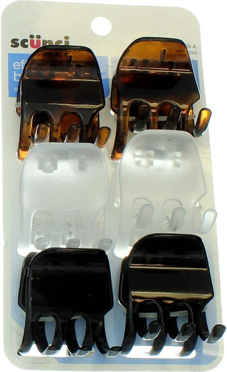 scünci Effortless Beauty Chunky Jaw Clips - Assorted Colors, 6 count-043194367788-LR-211180-1-LR eShop