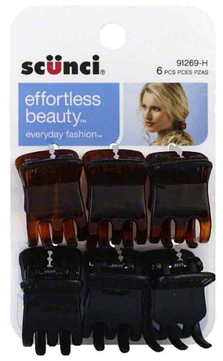 scünci Effortless Beauty Everyday Fashion Mini Jaw Clips, 6 count-043194912698-LR-165078-1-LR eShop