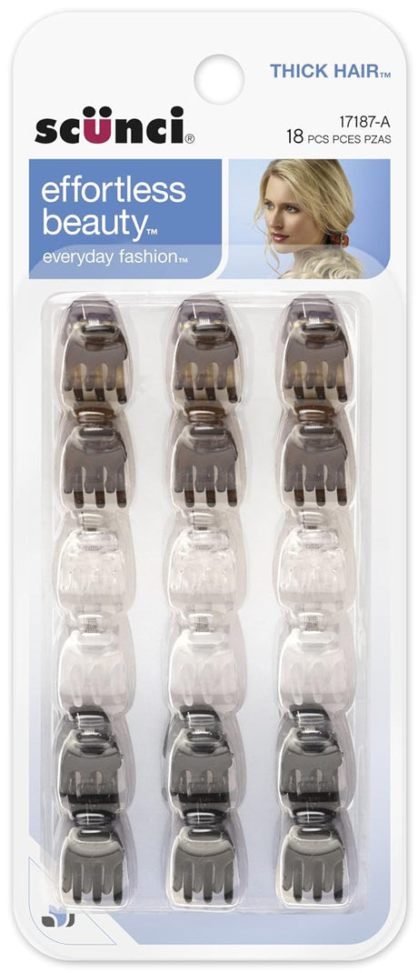 scünci Effortless Beauty Mini Jaw Clips For Thick Hair, 18 count-043194171873-LR-192199-1-LR eShop