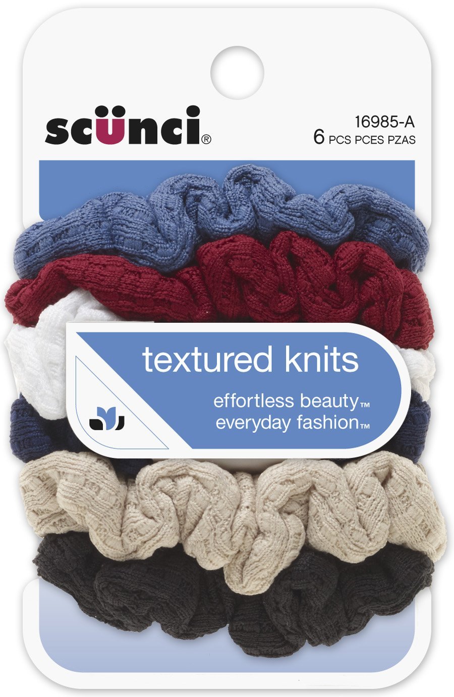 scünci Effortless Beauty Mini Waffle Twisters - Assorted Colors, 6 Count-043194169856-LR-169657-1-LR eShop