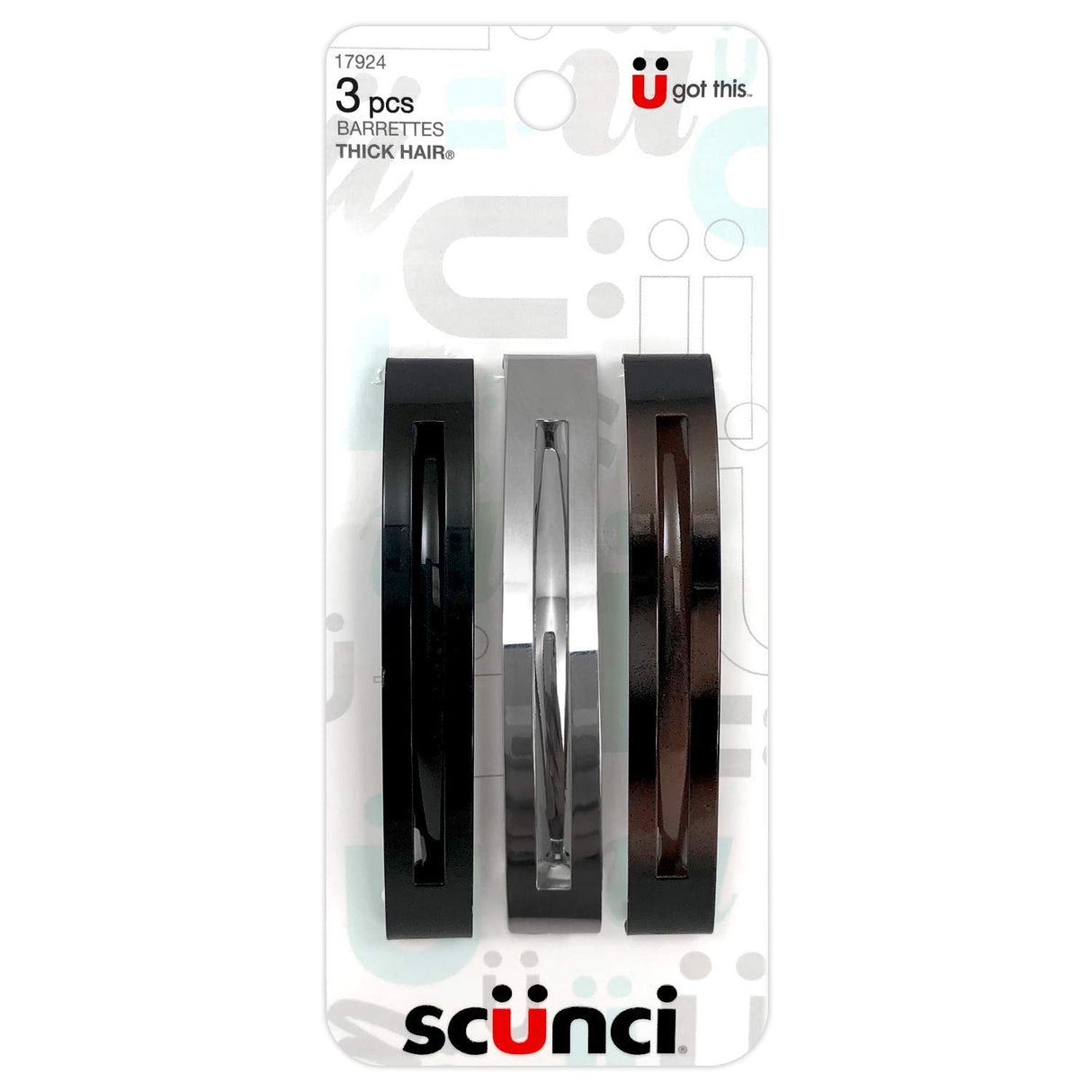 scünci Effortless Beauty Thick Hair Open Slide Metal Barrettes, 3 count-043194179244-LR-192205-1-LR eShop