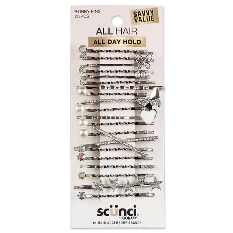 scünci Embellished Silver Bobby Pins, 20 count-043194103782-LR-359251-1-LR eShop