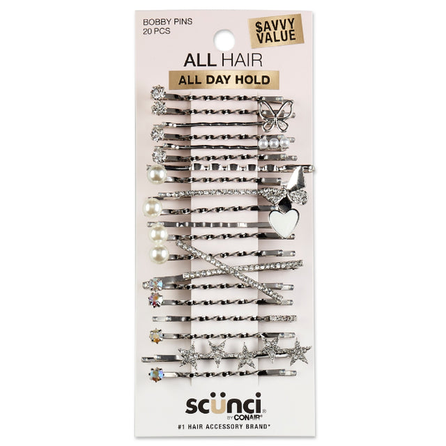 scünci Embellished Silver Bobby Pins, 20 count-043194103782-LR-359251-1-LR eShop