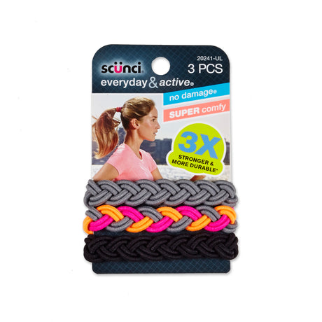 Scünci Everyday & Active No Damage Braided Strand Elactics, 3 CT-043194202416-LR-289869-2-LR eShop