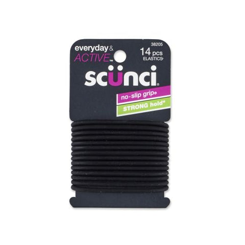 Scünci Everyday & Active No Slip Grip Strong Hold Gel Elastics Black, 14 CT-043194382057-LR-219368-1-LR eShop