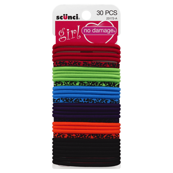 scünci Girl No Damage Hair Elastics - Assorted Neons, 30 count-043194231720-LR-292044-1-LR eShop